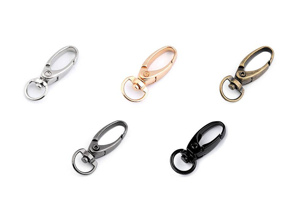 Carabină metalică pivotantă, gaură 10 mm - Auriu rose (2 Bucăți)