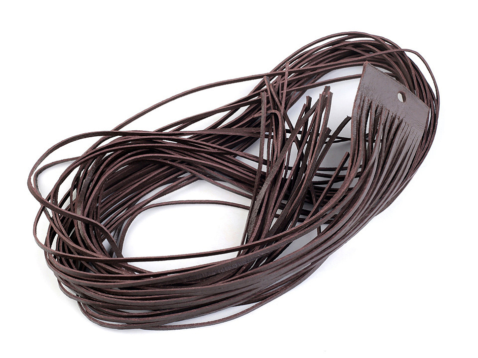 Șnur din piele naturală, lățime 2 mm, lungime 95 cm - Maro deschis (20 Bucăți)