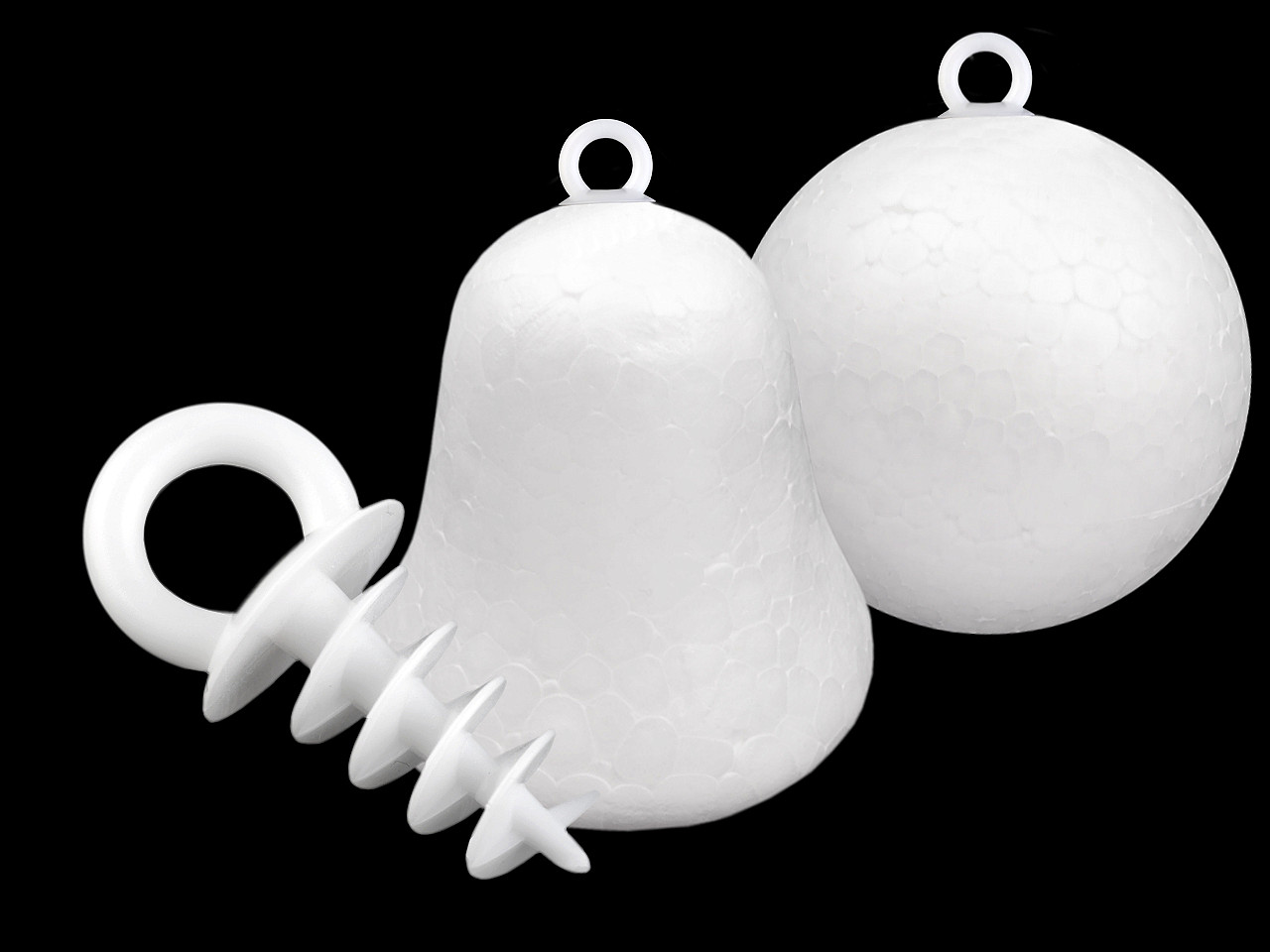 Agățătoare pentru polistiren, 1,1x2,5 cm - Alb lăptos (12 Bucăți)