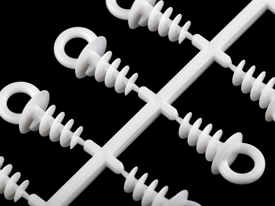 Agățătoare pentru polistiren, 1,1x2,5 cm - Alb lăptos (12 Bucăți)