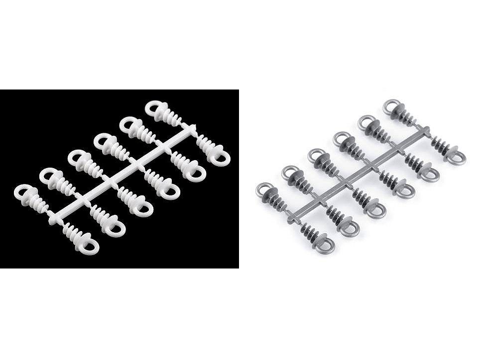 Agățătoare pentru polistiren, 1,1x2,5 cm - Alb lăptos (12 Bucăți)