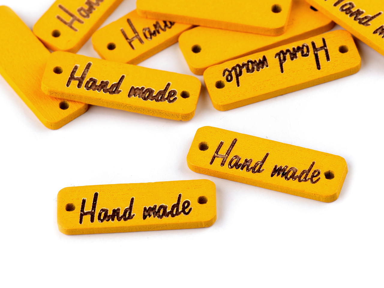 Etichete lemn hand made, 10x30 m - Roz (100 Bucăți)