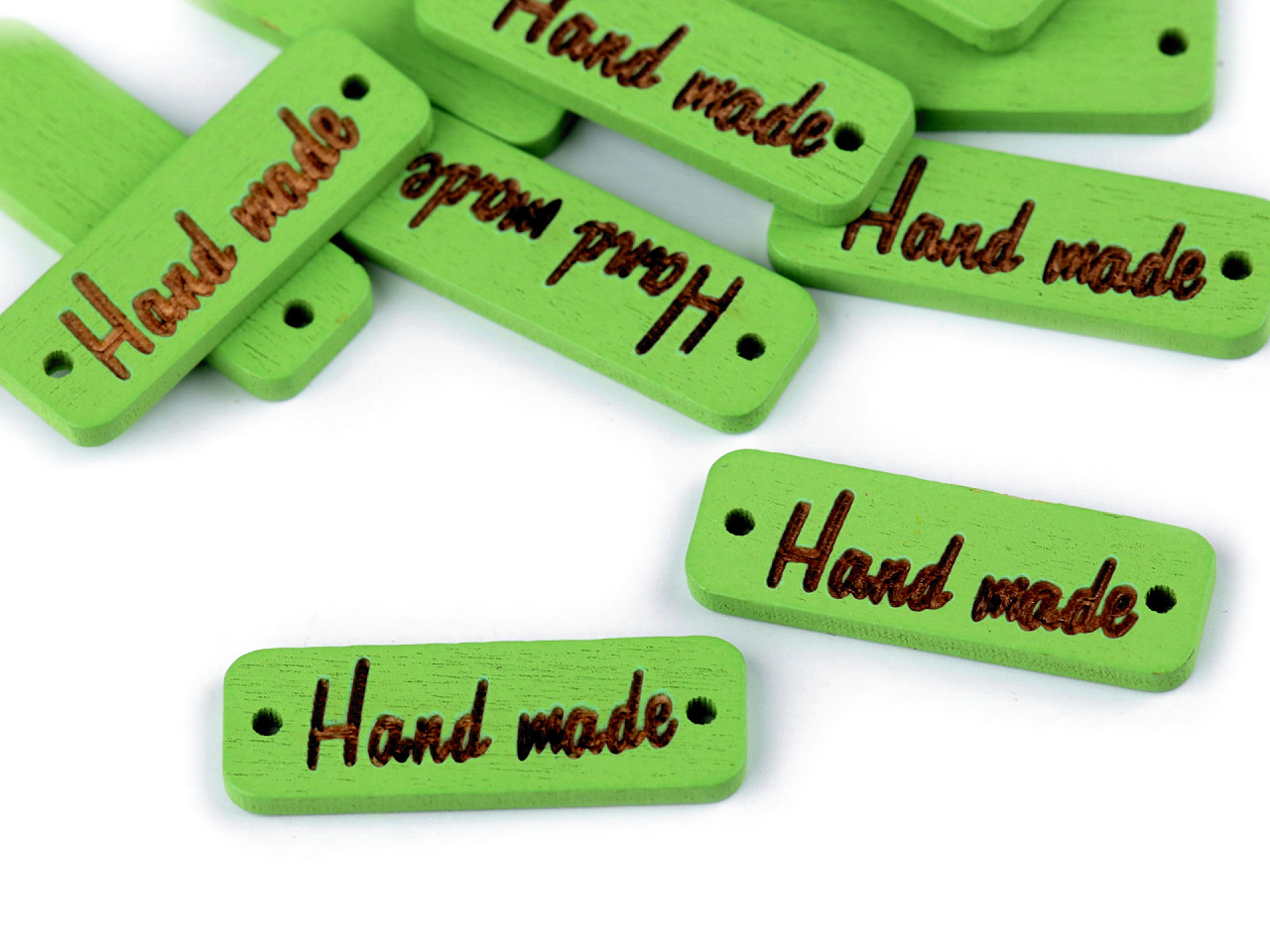 Etichete lemn hand made, 10x30 m - Roz (100 Bucăți)