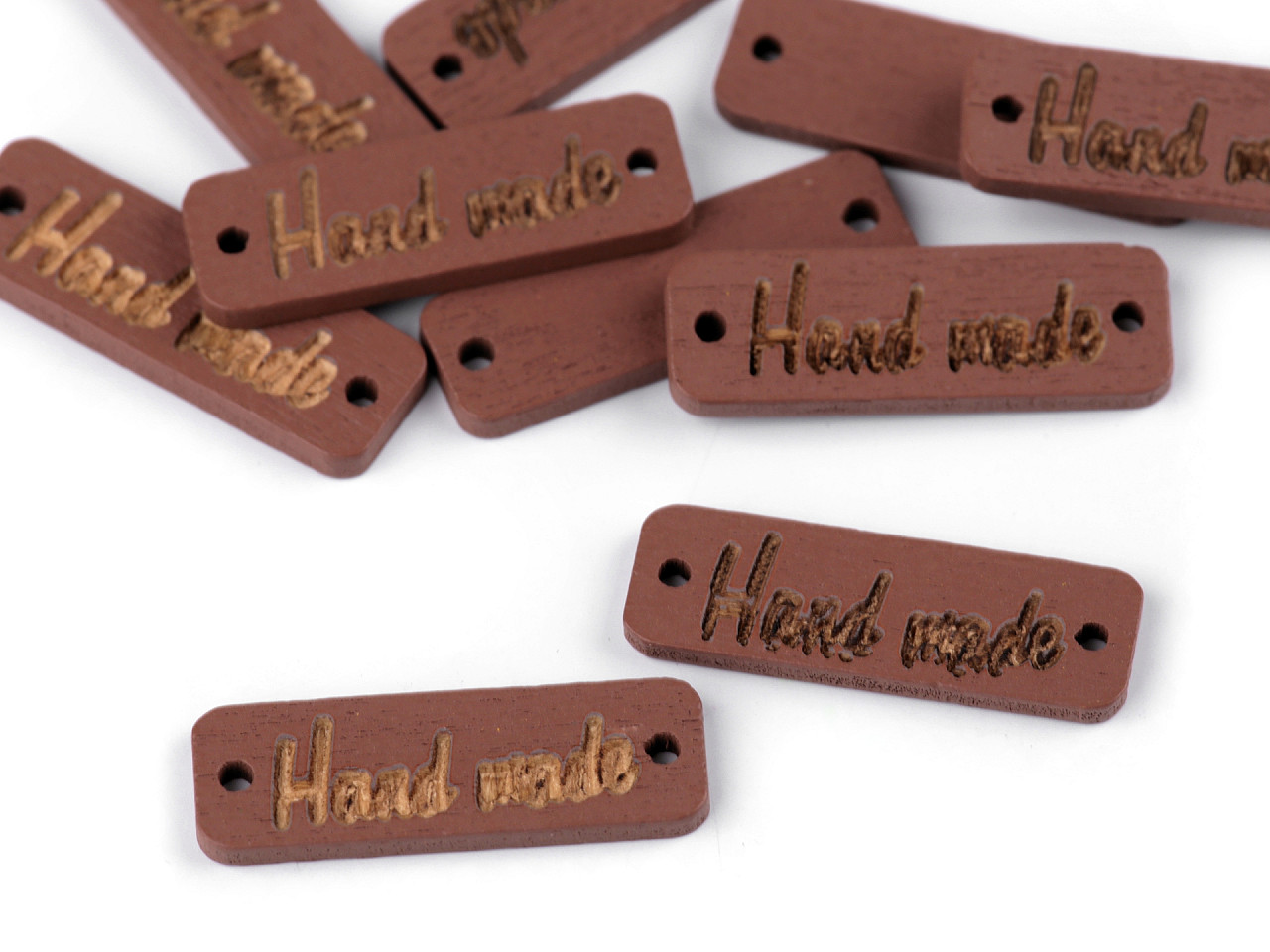 Etichete lemn hand made, 10x30 m - Roz (100 Bucăți)