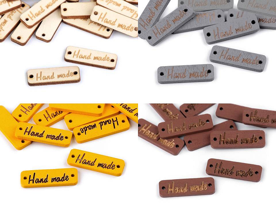 Etichete lemn hand made, 10x30 m - Roz (100 Bucăți)