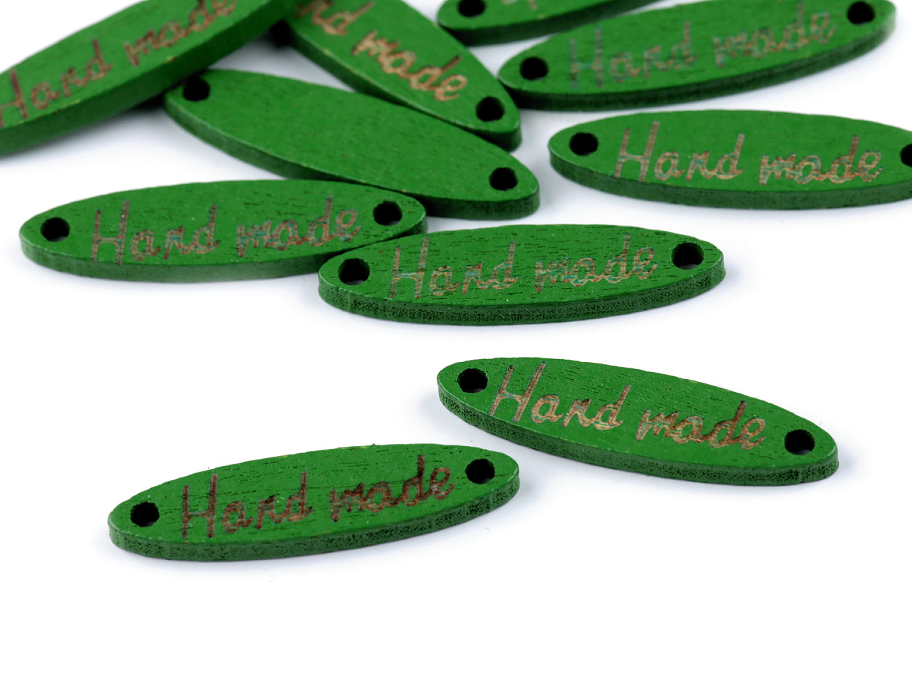 Etichete lemn hand made, 6x27 mm - Portocaliu (100 Bucăți)