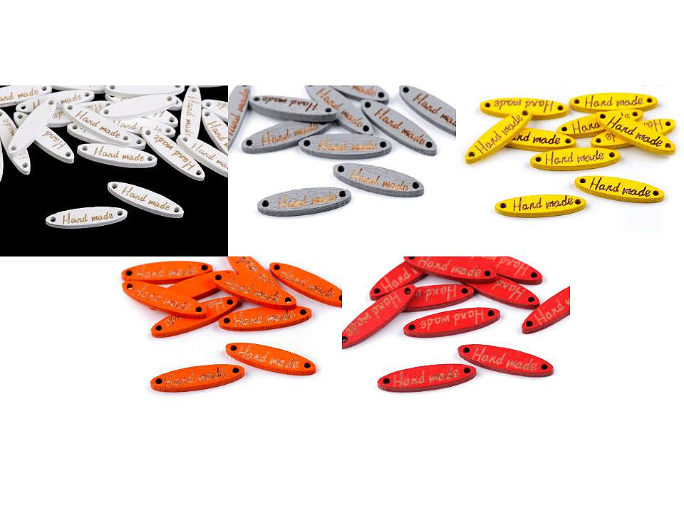 Etichete lemn hand made, 6x27 mm - Portocaliu (100 Bucăți)