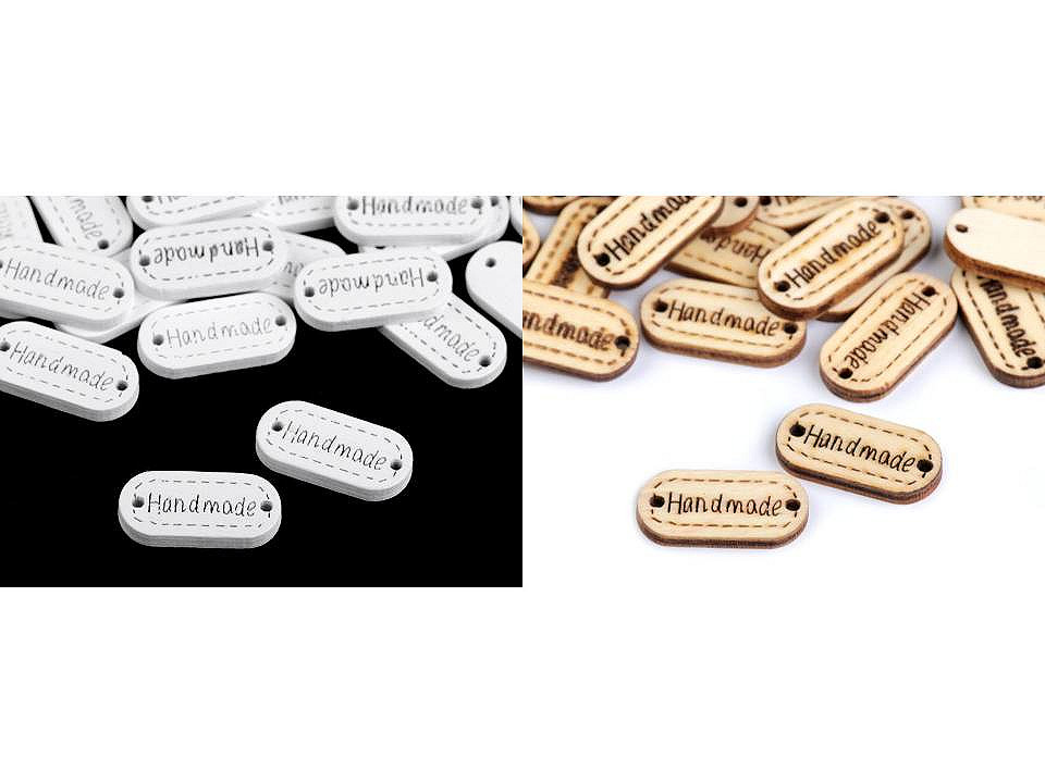 Etichete lemn hand made, 11x23 mm - Natur (100 Bucăți)