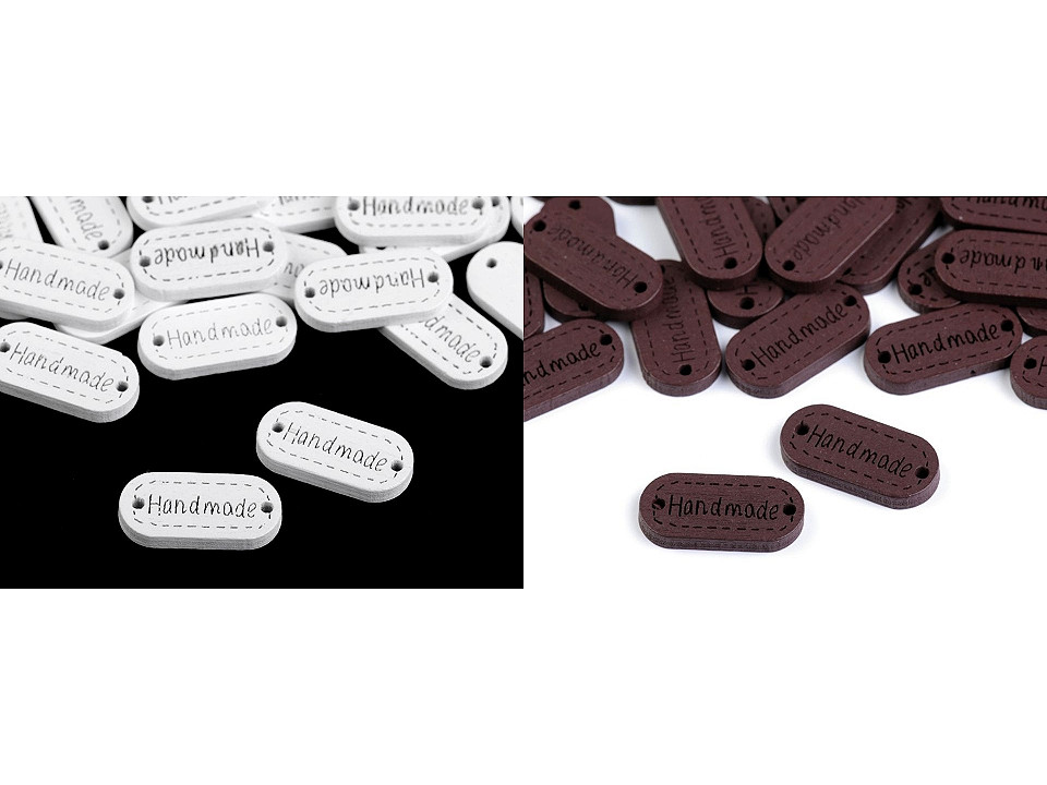 Etichete lemn hand made, 11x23 mm - Natur (100 Bucăți)