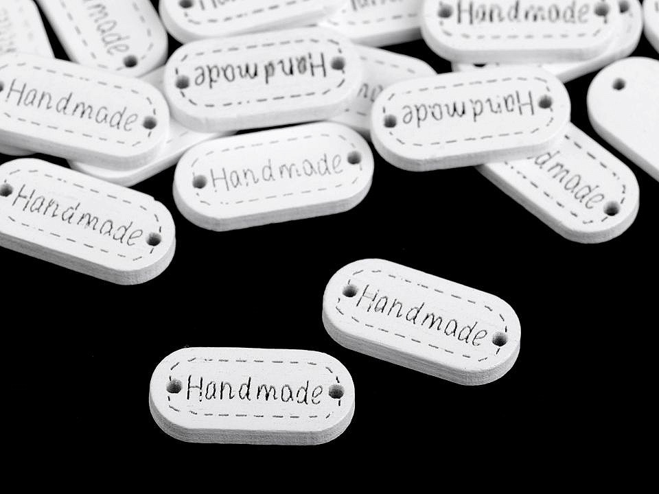 Etichete lemn hand made, 11x23 mm - Natur (100 Bucăți)