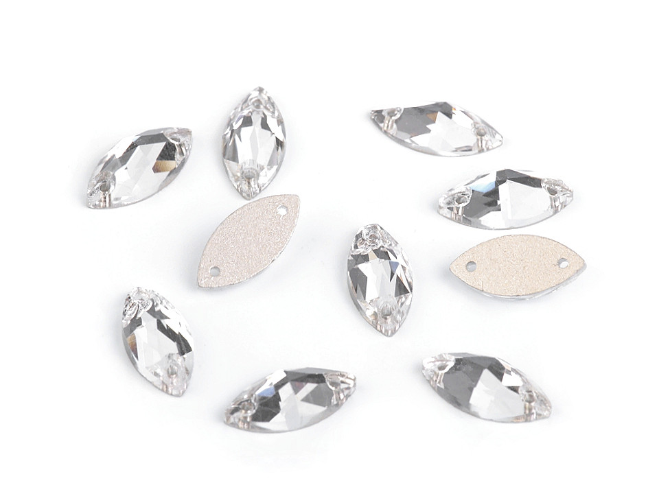 Strasuri de cusut, model eliptic - Cristal (63 Bucăți)