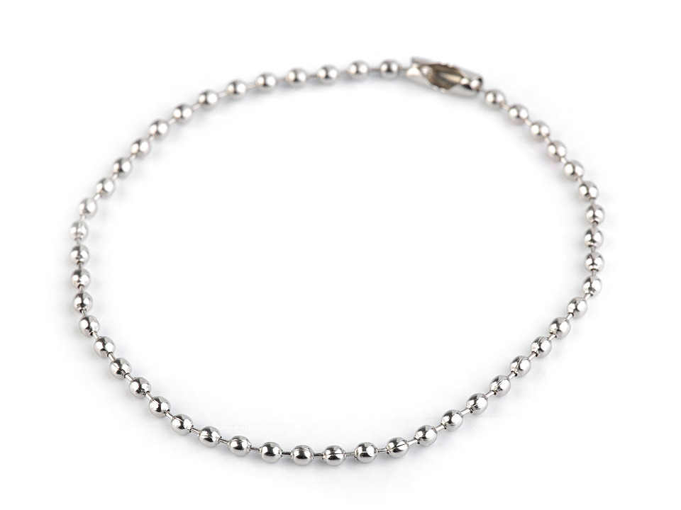 Lanț cu bile, 18 cm - Nichel (50 Bucăți)