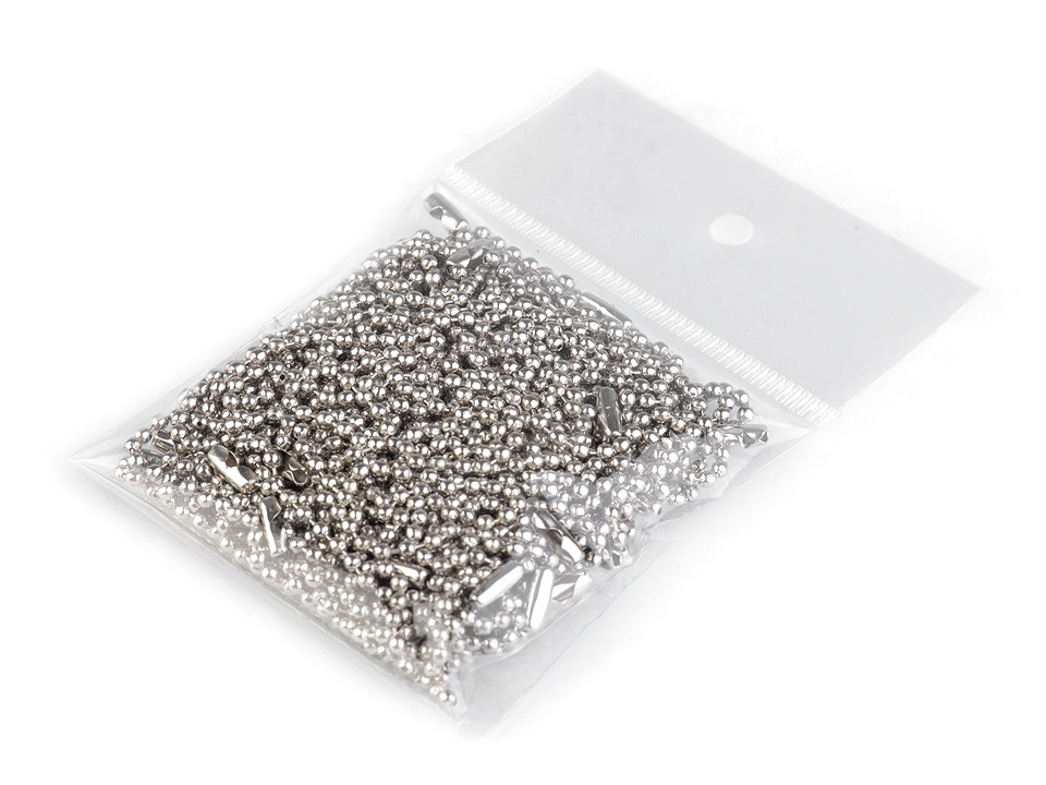 Lanț cu bile, 18 cm - Nichel (50 Bucăți)