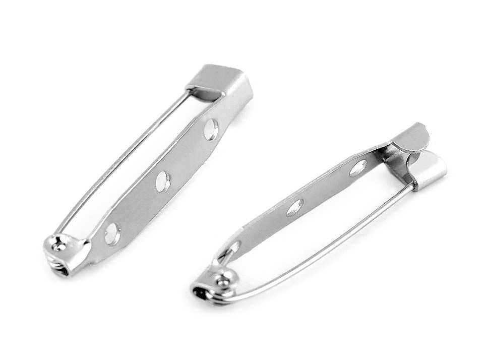Bază broșă, 5x34 mm - Platinum (10 Bucăți)
