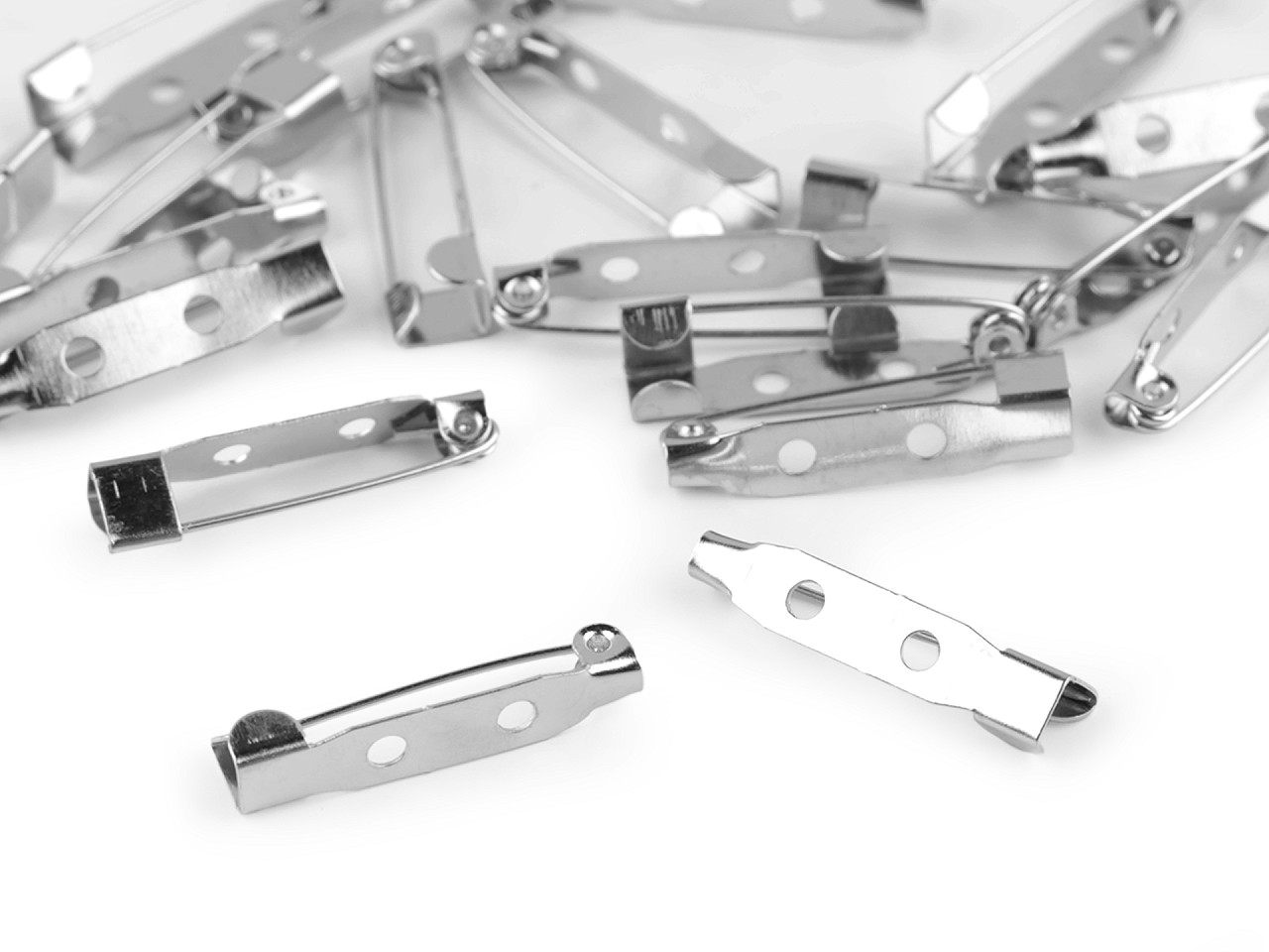 Bază broșă, 5x25 mm - Platinum (1000 Bucăți)