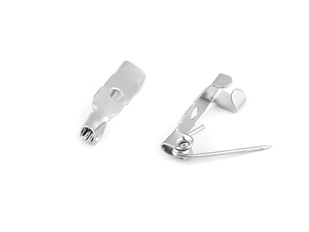 Bază broșă, 5x15 mm - Platinum (10 Bucăți)