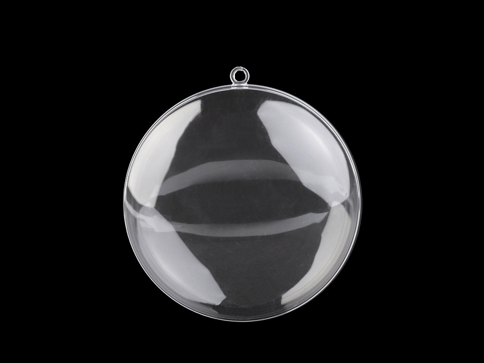 Medalion plastic transparent format din două parți, ø7 cm - Transparent (5 Bucăți)