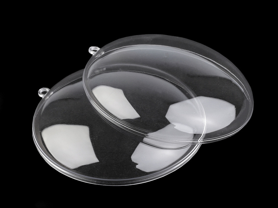 Medalion plastic transparent format din două parți, ø7 cm - Transparent (5 Bucăți)