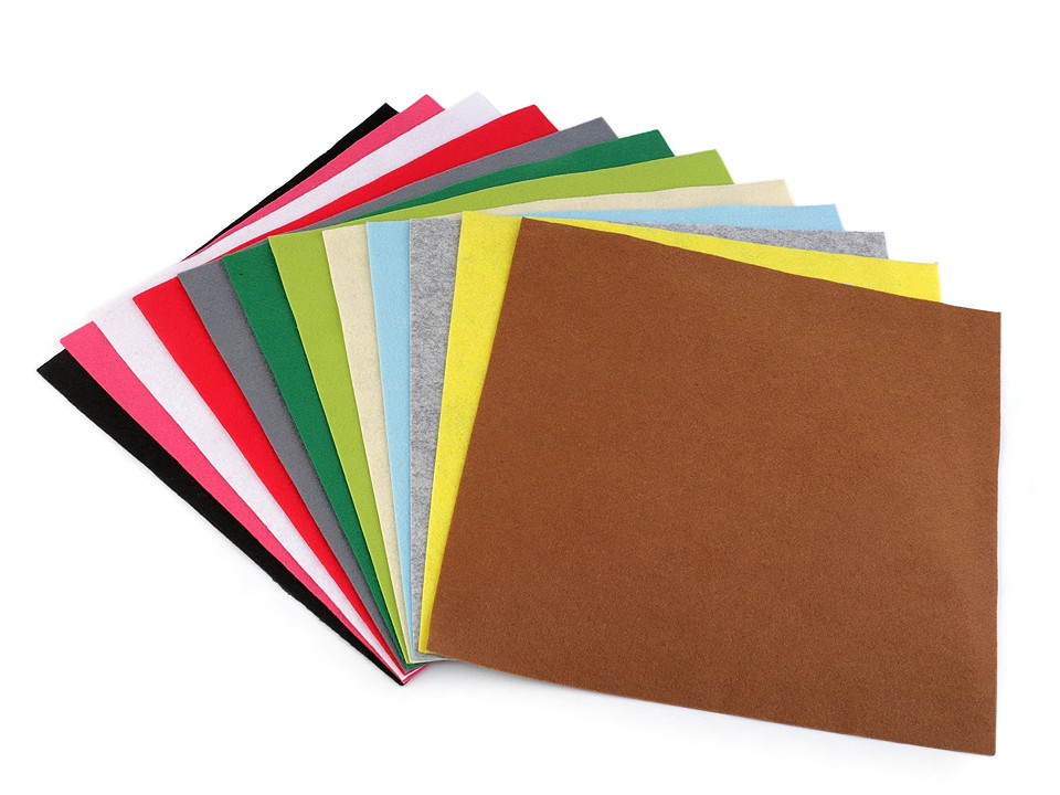 Coli fetru, 30x30 cm - Mix (12 Bucăți)