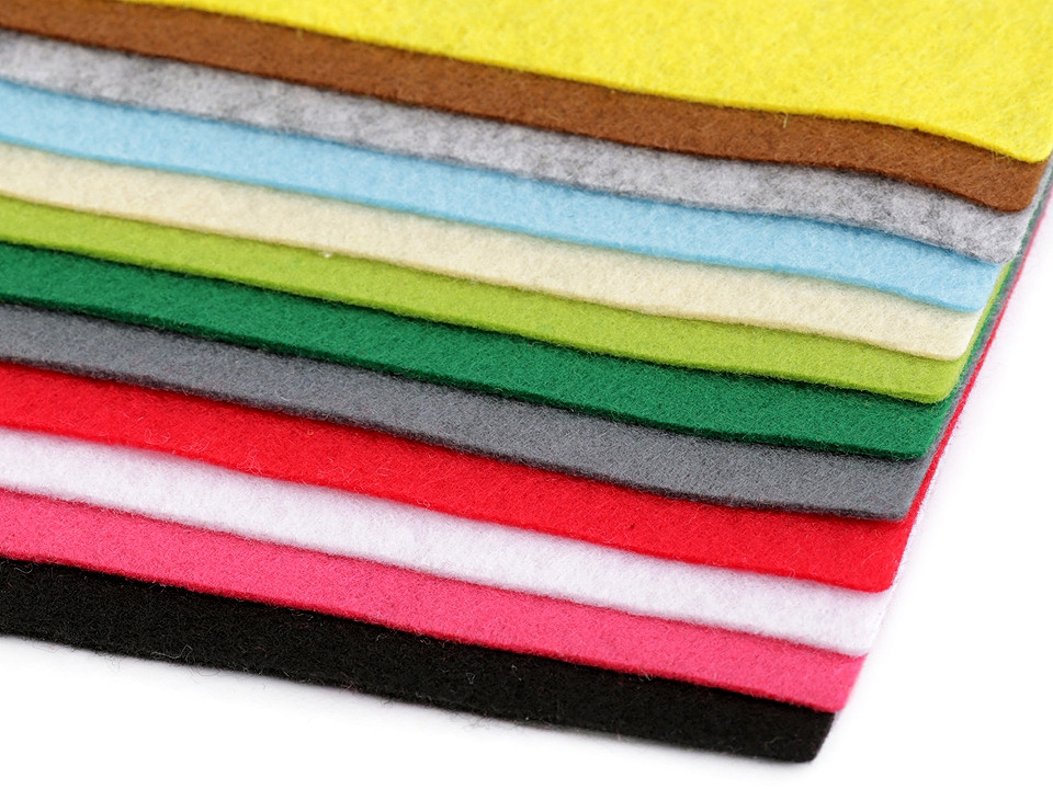 Coli fetru, 30x30 cm - Mix (12 Bucăți)