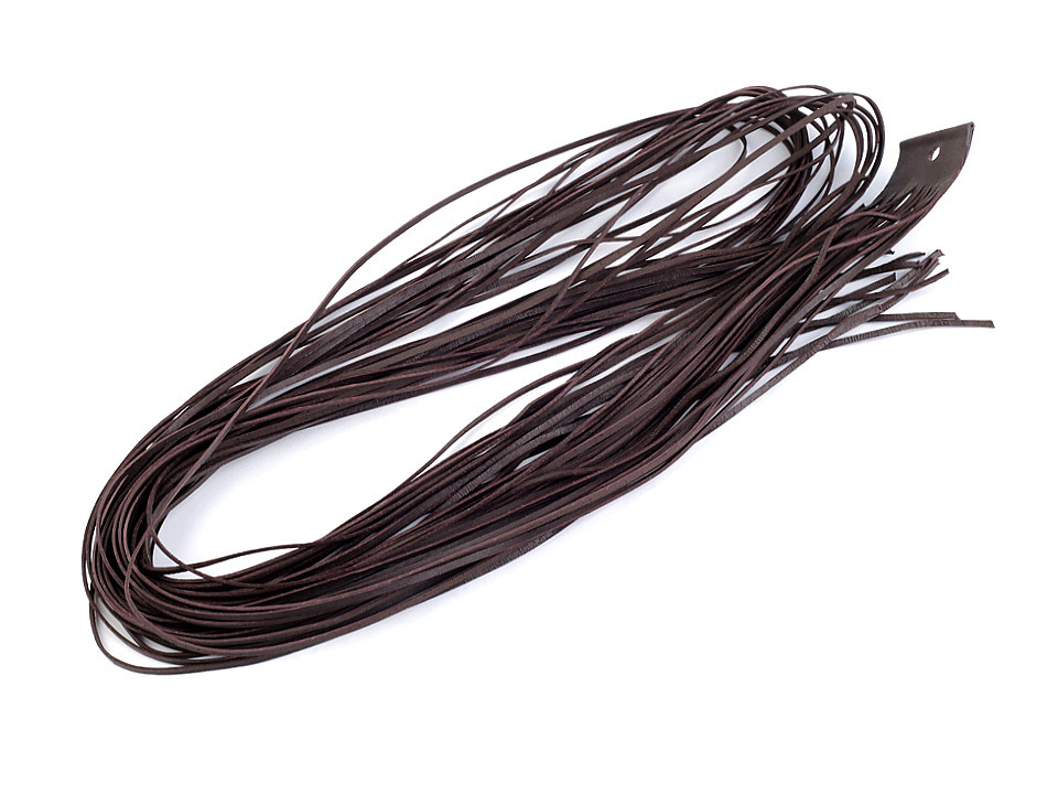 Șnur din piele naturală, lățime 2 mm, lungime 120 cm - Negru (20 Bucăți)