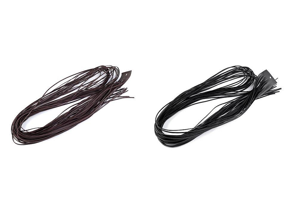 Șnur din piele naturală, lățime 2 mm, lungime 120 cm - Negru (20 Bucăți)