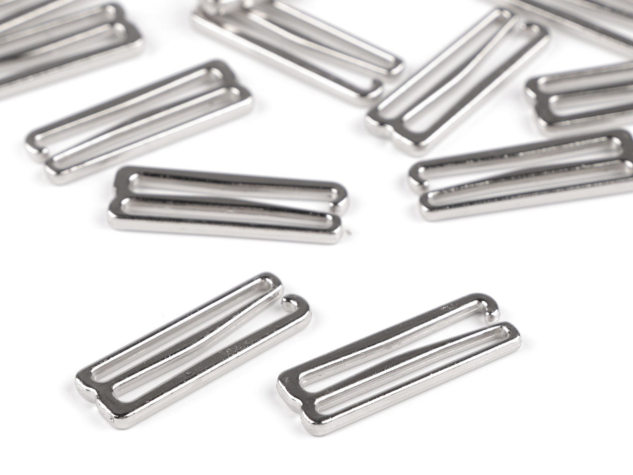 Cârlige și reglori pentru sutien, 25 mm - Nichel (20 Bucăți)