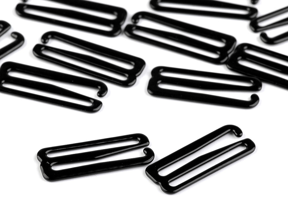 Cârlige și reglori pentru sutien, 25 mm - Nichel (20 Bucăți)