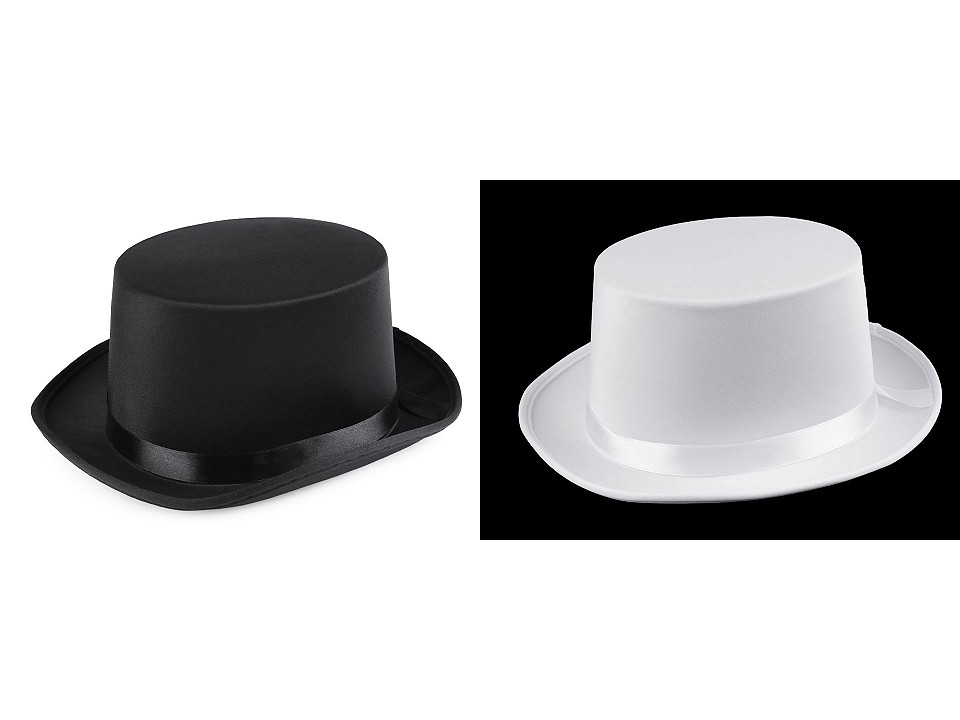 Pălărie joben carnaval / pălărie decor - Alb zăpadă (1 Bucată)