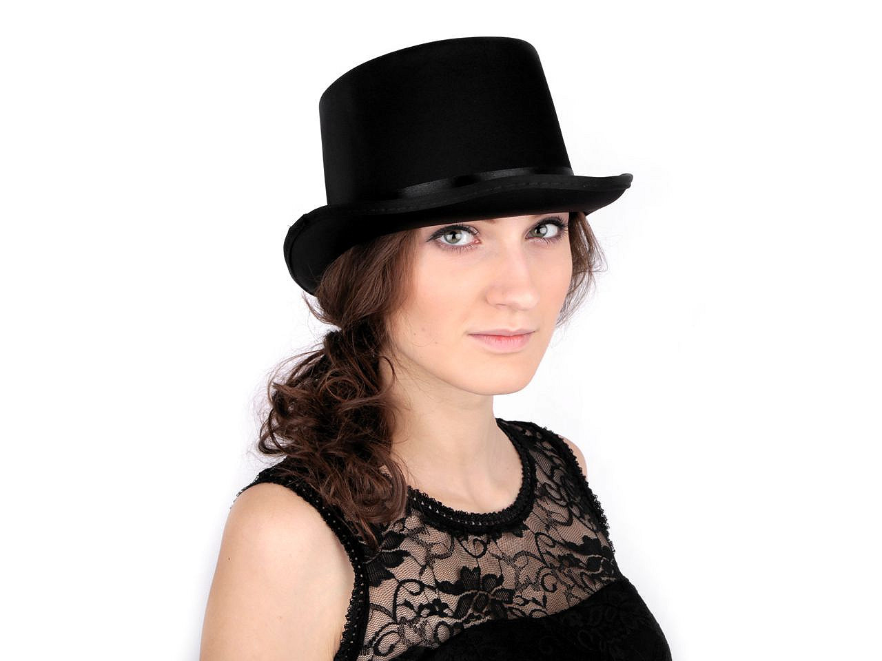 Pălărie joben carnaval / pălărie decor - Alb zăpadă (1 Bucată)