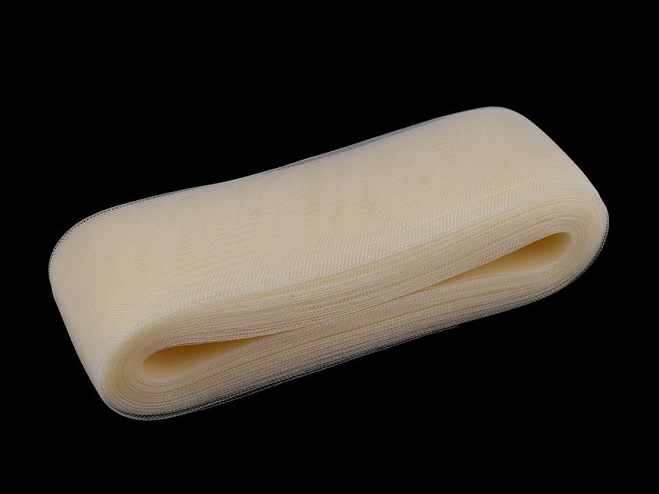 Rijelină rigidă, lățime 10 cm - Crem deschis (1 Metru)