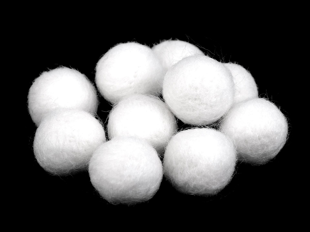 Bile fetru, ø20-25 mm - Mix culori (10 Bucăți) Bile fetru, ø20-25 mm - Mix culori (10 Bucăți)