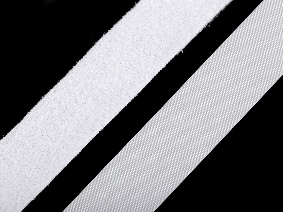 Bandă arici laminată extrafină, complet (puf + scai), 20 mm - Negru (5 Metri)
