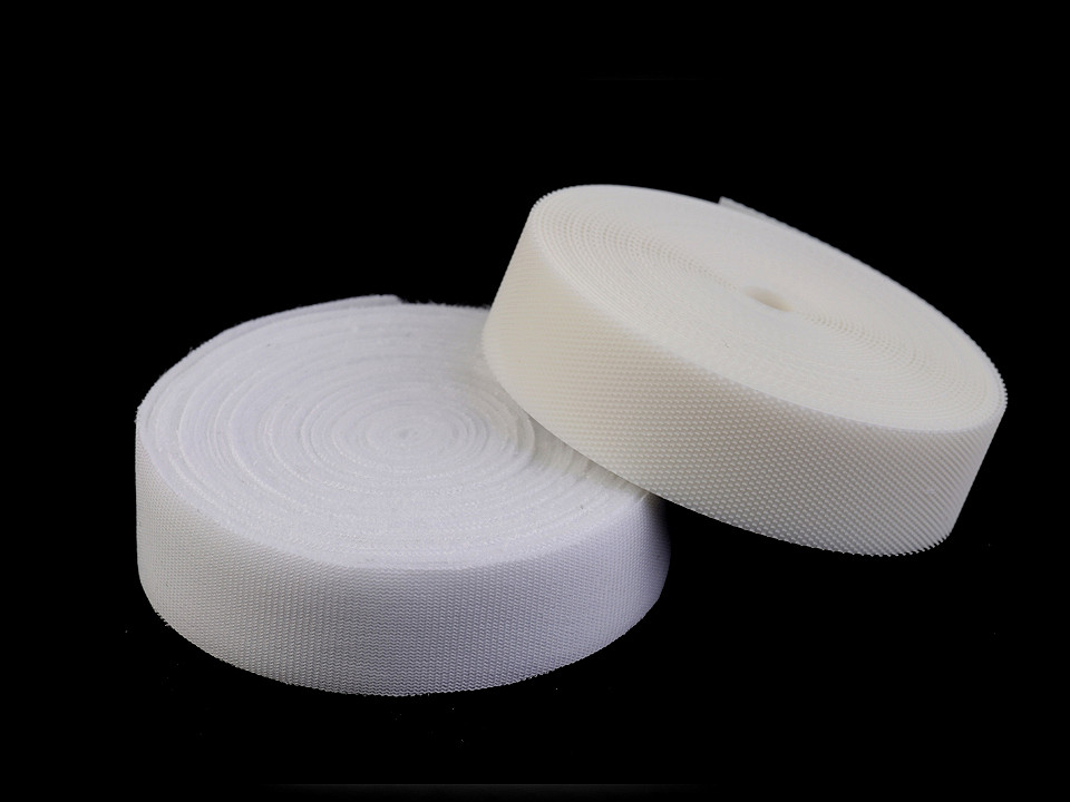 Bandă arici laminată extrafină, complet (puf + scai), 20 mm - Negru (5 Metri)