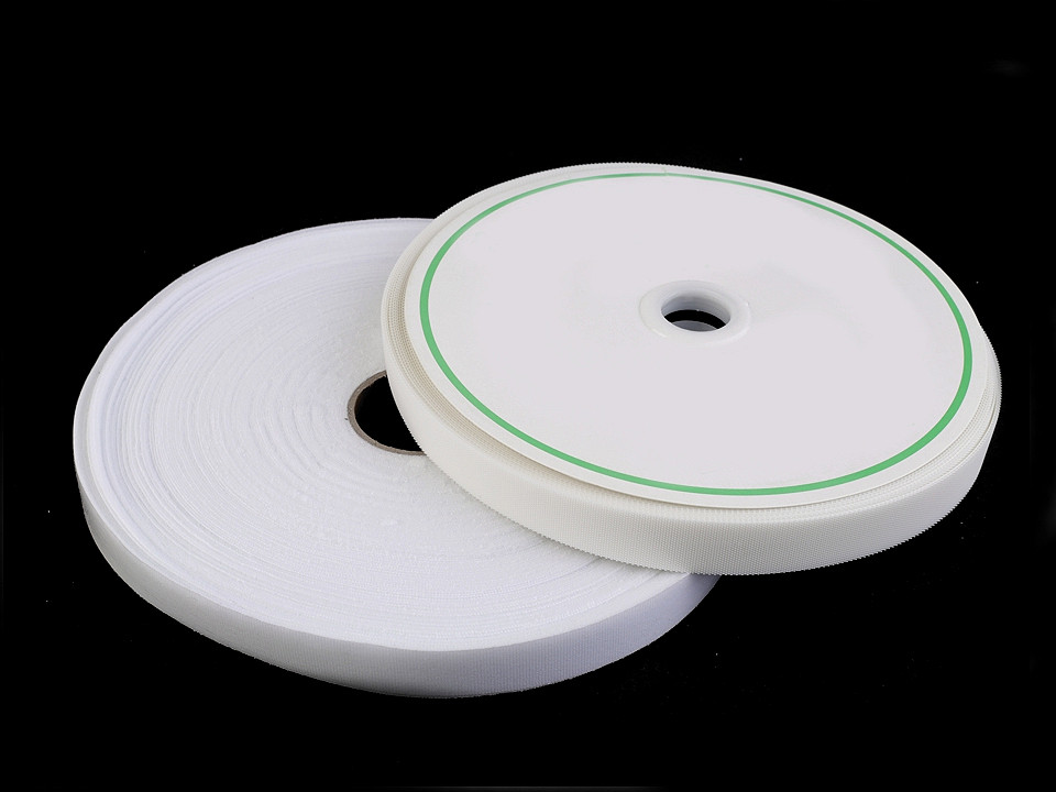 Bandă arici laminată extrafină, complet (puf + scai), 20 mm - Negru (5 Metri)