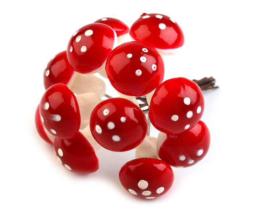 Ciupercuțe decor - Roșu (12 Bucăți)