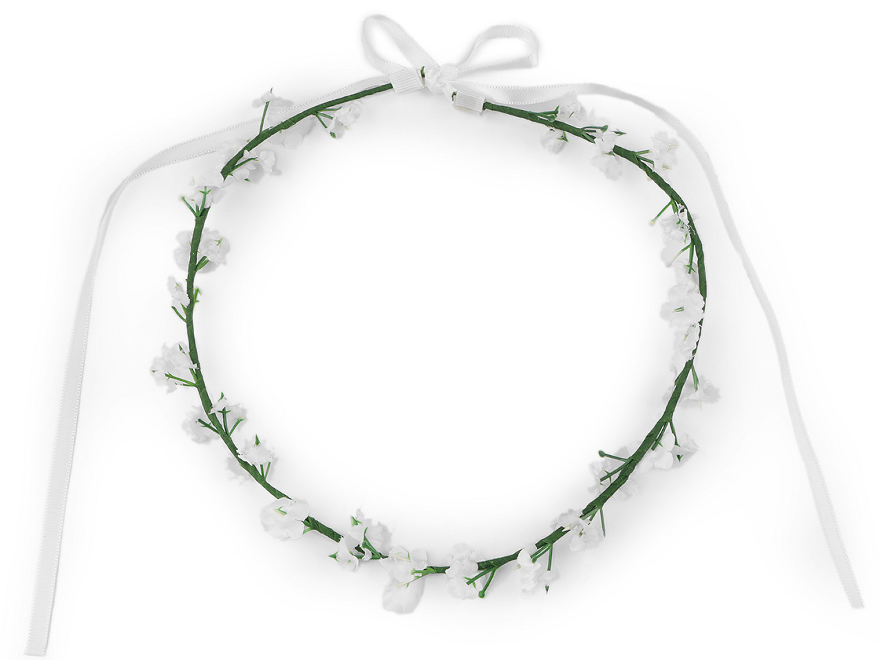 Coroniţă cu flori pentru domnisoară de onoare - Alb (1 Bucată)