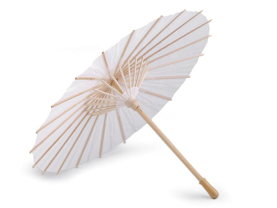 Umbrelă chinezească decorabilă, ø38,5 cm - Alb natural (1 Bucată)