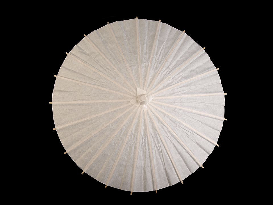 Umbrelă chinezească decorabilă, ø38,5 cm - Alb natural (1 Bucată)