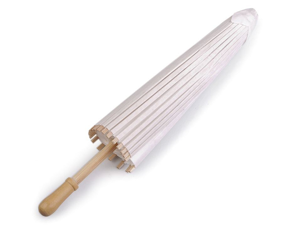 Umbrelă chinezească decorabilă, ø38,5 cm - Alb natural (1 Bucată)