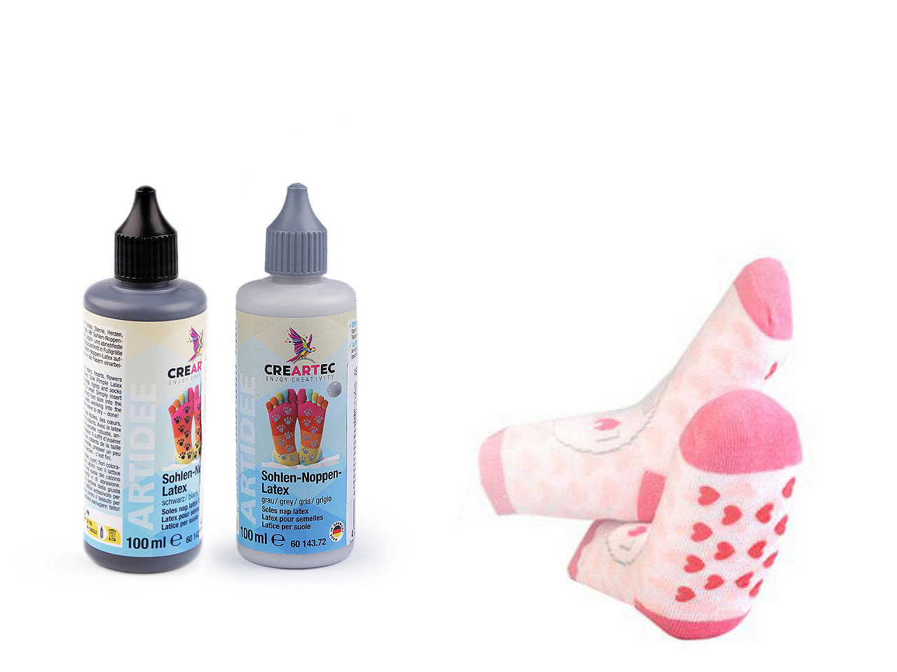 Latex șosete anti-alunecare, 100 ml - Gri porumbel (4 Bucăți) Latex șosete anti-alunecare, 100 ml - Gri porumbel (4 Bucăți)