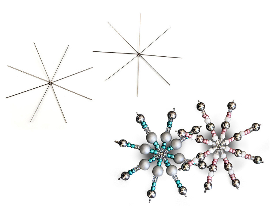 Bază pentru steluţă din mărgele, ø9 cm - Platinum (10 Bucăți)