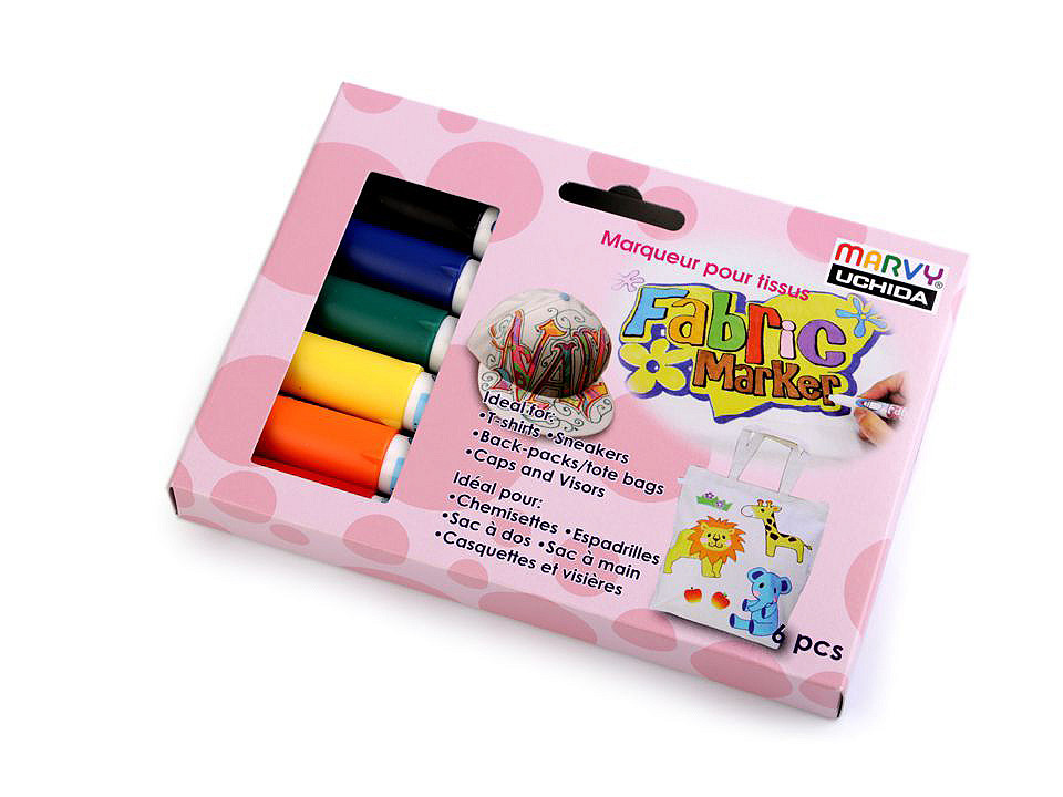Marker pentru textile, 6 buc. - Conform imaginii (1 Cutie)
