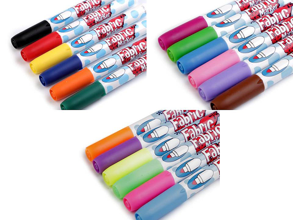 Marker pentru textile, 6 buc. - Conform imaginii (1 Cutie)