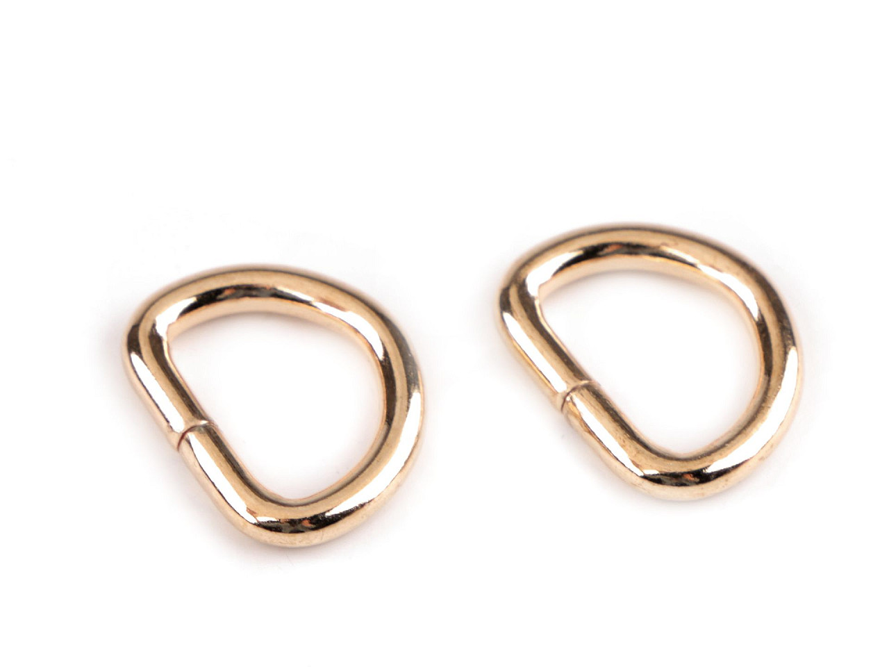 Inel metalic tip d, lățime 15 mm - Auriu rose (100 Bucăți)