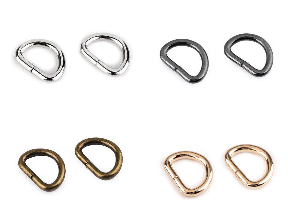 Inel metalic tip d, lățime 15 mm - Auriu rose (100 Bucăți)