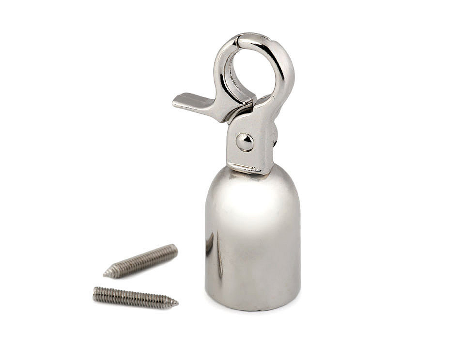 Capăt șnur cu carabină - Nichel (1 Bucată) Capăt șnur cu carabină - Nichel (1 Bucată)
