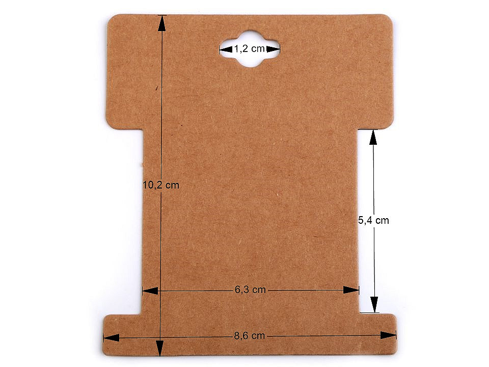 Card expunere panglici / șnururi, 8,6x10,2 cm - Maro natural (100 Bucăți)