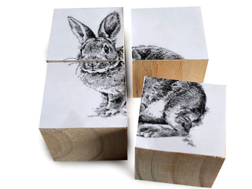 Cub lemn natur, 4,4x4,4 cm - Natur (50 Bucăți)