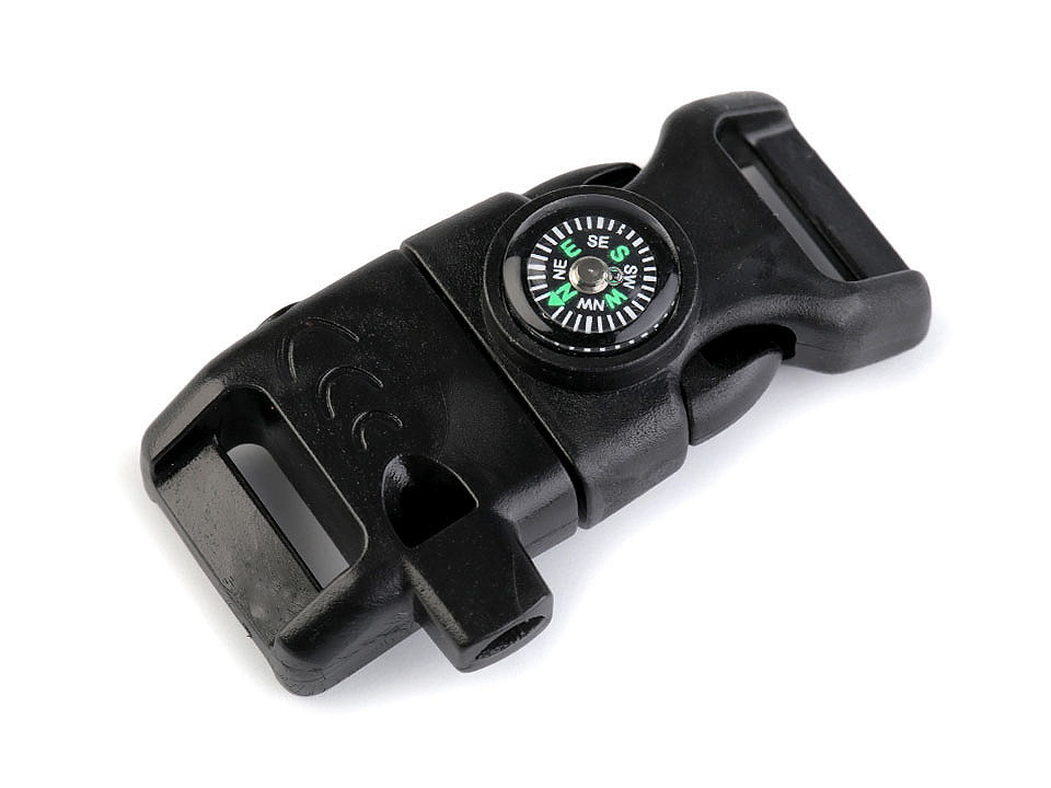 Cataramă trident cu fluier și compas, lățime 15 cm - Negru (1 Bucată)